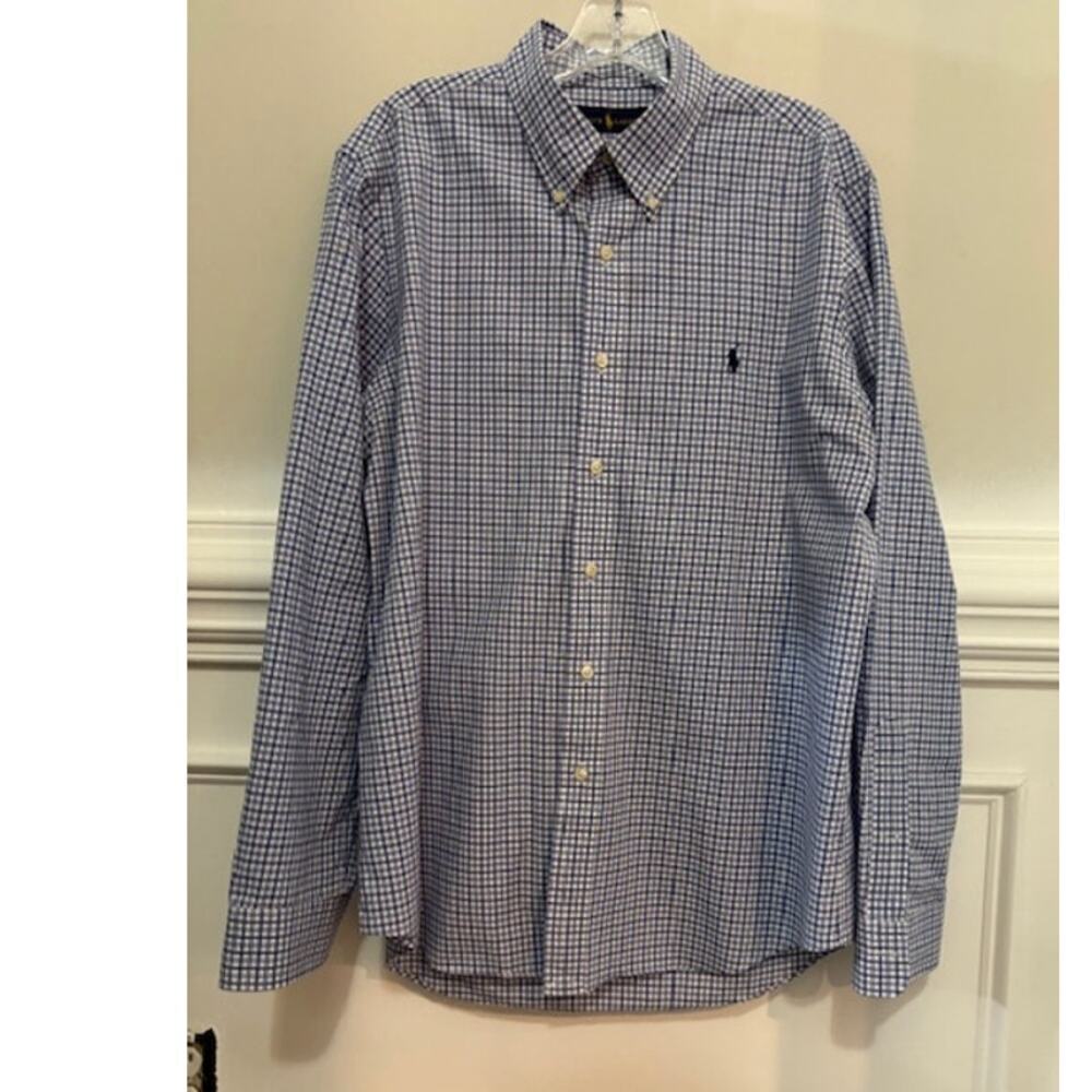 Polo by Ralph Lauren Blue & White Checked Button-Down Shirt